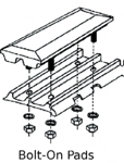 300mm Bolt-On Rubber Pad 101mm Pitch - Heavy Duty